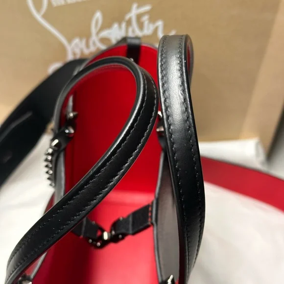 Christian Louboutin Black Cabata Tote Shoulder Bag with Red Interior NWT + COA - Picture 6 of 15